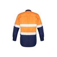 Syzmik Mens Rugged Cooling Taped Hi Vis Spliced Shirt Yellow/Navy XXS