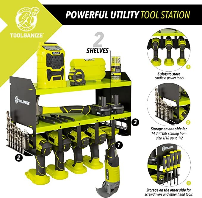 Toolganize Power Tool Organizer-Green/Black