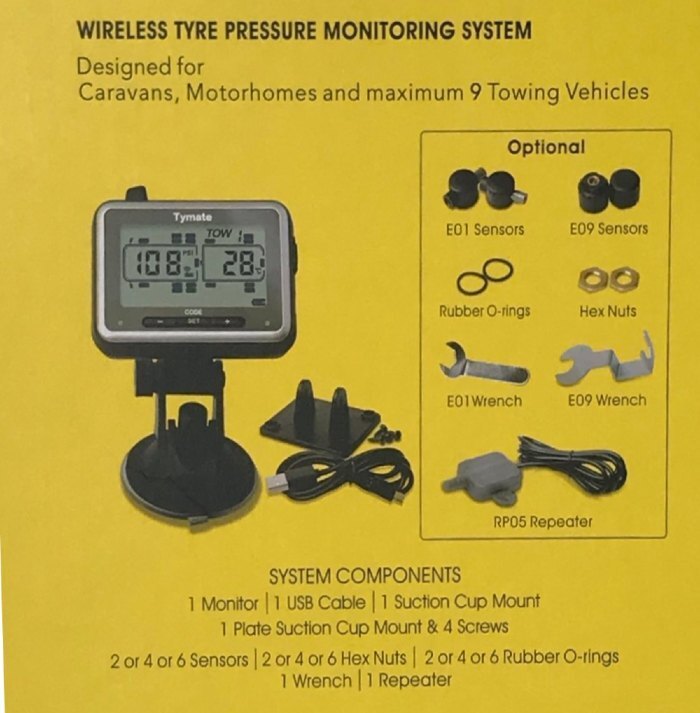 PARKSAFE Heavy Duty TPMS 6 Tyre Monitoring System