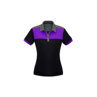 Ladies Charger Polo Black/Green/Grey 24