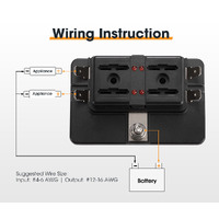San Hima 4 Way Blade Fuse Box Block Holder LED Warning Light ATC 12V/24V Car Marine