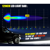 LIGHTFOX 12inch LED Light Bar Spot Flood Driving Offroad Lamp for Truck ATV 4WD