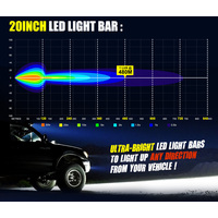 LIGHTFOX 20inch LED Light Bar Tri Row Spot Flood Combo Offroad Work Driving 4WD Truck