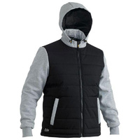 Flx & Move Contrast Puffer Fleece Hooded Jacket Charcoal Size XS