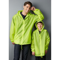 Adult Spray Jacket Outdoor Casual Hike Rain Hi Vis Poncho Waterproof - Fluoro Lime