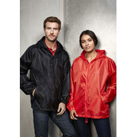 Adult Spray Jacket Outdoor Casual Hike Rain Hi Vis Poncho Waterproof - Red