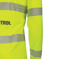 TRu Workwear Poly Cotton Traffic Control L/S Hi-Vis Segmented Reflective Tape Polo Shirt CS1865T9-YEL-DM