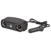 Narva Ipad Ipod 5V Usb & Dual Cigarette Lighter Socket Adaptor 12V Dc 81052Bl