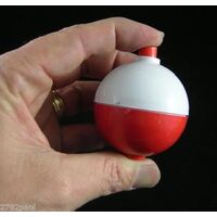 2 X 1 3/4 Inch Red and White Push Button Fishing Floats