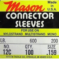 100 x Size 12 Mason Crimps - Crimping Connector Sleeves for Fishing Wire/Line