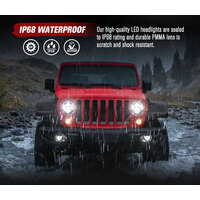 LIGHTFOX Pair 7inch LED Headlight for Jeep Patrol GQ