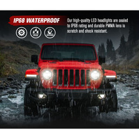 LIGHTFOX Pair  LED Headlights for Jeep Wrangler JL 2018-ON