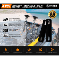 Bunker Indust Recovery Tracks Mounting Kit 4 Pins Track Holder Brackets Roof Rack Mounts