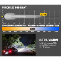 Lightfox Pair 5" Cygnus Osram LED Pod Lights Work Light White Amber Combo Beam Offroad