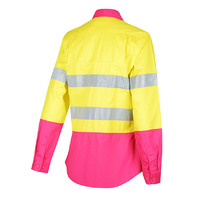 WORKIT Hi-Vis Womens 2 Tone Lightweight Taped Shirt Orange 10