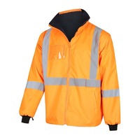 WORKIT Hi-Vis 2 Tone 5 in 1 Waterproof Biomotion X-Back Rail Taped Jacket Orange M