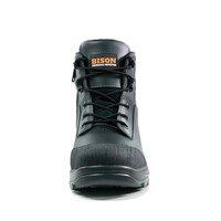 Bison Tor Lace Up Safety Boot with Zip Black Size AU/UK 4 (US 5) Colour Black