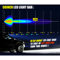 LIGHTFOX 50inch LED Light Bar Curved Combo BeamDriving Offroad 4x4 52"