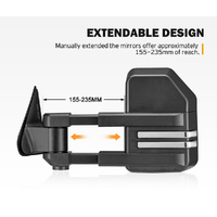 SAN HIMA Extendable Towing Mirrors fit NISSAN PATROL GU/Y61 1997-2016 Black
