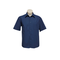 Mens Micro Check Short Sleeve Shirt Sky Large