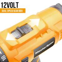 Masterspec 12v cordless drill driver screwdriver accessories w/battery chargerOne Battery