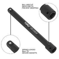 Topex 9-piece extension bar set 1/4" 3/8" and 1/2" black drive socket extensions