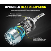 LIGHTFOX Pair Philips H7 Led Headlight Kit 18000LM Hi/Low Beam Vehicle Car Replace Halogen