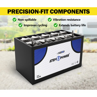 ATEM POWER 110AH 12V AGM Battery AMP Hour SLA Deep Cycle Dual Fridge with Battery Box