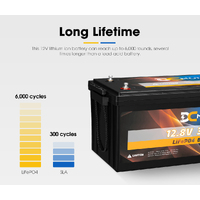 ATEM POWER 300Ah 12V Lithium Battery LiFePO4 6000 Cycle Built-in BMS Rechargeable for RV