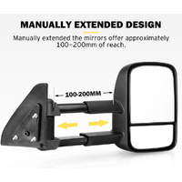 Pair Extendable Towing Mirrors For Toyota Prado 120 series  2002-2009