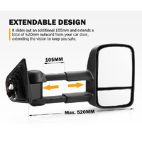 San Hima Extendable Towing Mirrors For Isuzu D-MAX DMAX 2021-Current