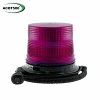 Large LED Beacon Magenta Magnetic Base 12-24V