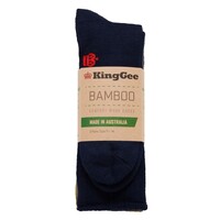 KingGee Mens Bamboo Work Sock 3 pack Colour Black/Khaki/Navy Size 6-10