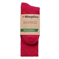 KingGee Womens Bamboo Work Sock 3 pack Colour Purple/Teal/Pink Size 3-8