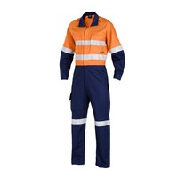 KingGee Mens Workcool2 Reflective Spliced Overall Colour Orange/Navy Size 82R