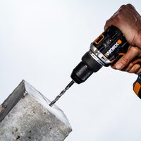 WORX 20V Cordless Brushless 13mm Hammer Drill w/ 2x POWERSHARE Battery & Charger - WX352