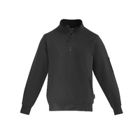 Syzmik Mens 1/4 Zip Brushed Fleece Navy/Charcoal XXS