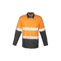 Syzmik Mens Rugged Cooling Taped Hi Vis Spliced Shirt Yellow/Navy XXS