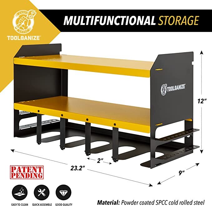 Dewalt Tool Organizer 12 Slots ALL MANUFACTURERS, Power Tool Shelf Storage  System, Clean and Organize Your Shop & Garage, Great Gift for DAD 
