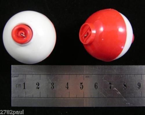4 X 1 Inch Red and White Push Button Fishing Floats