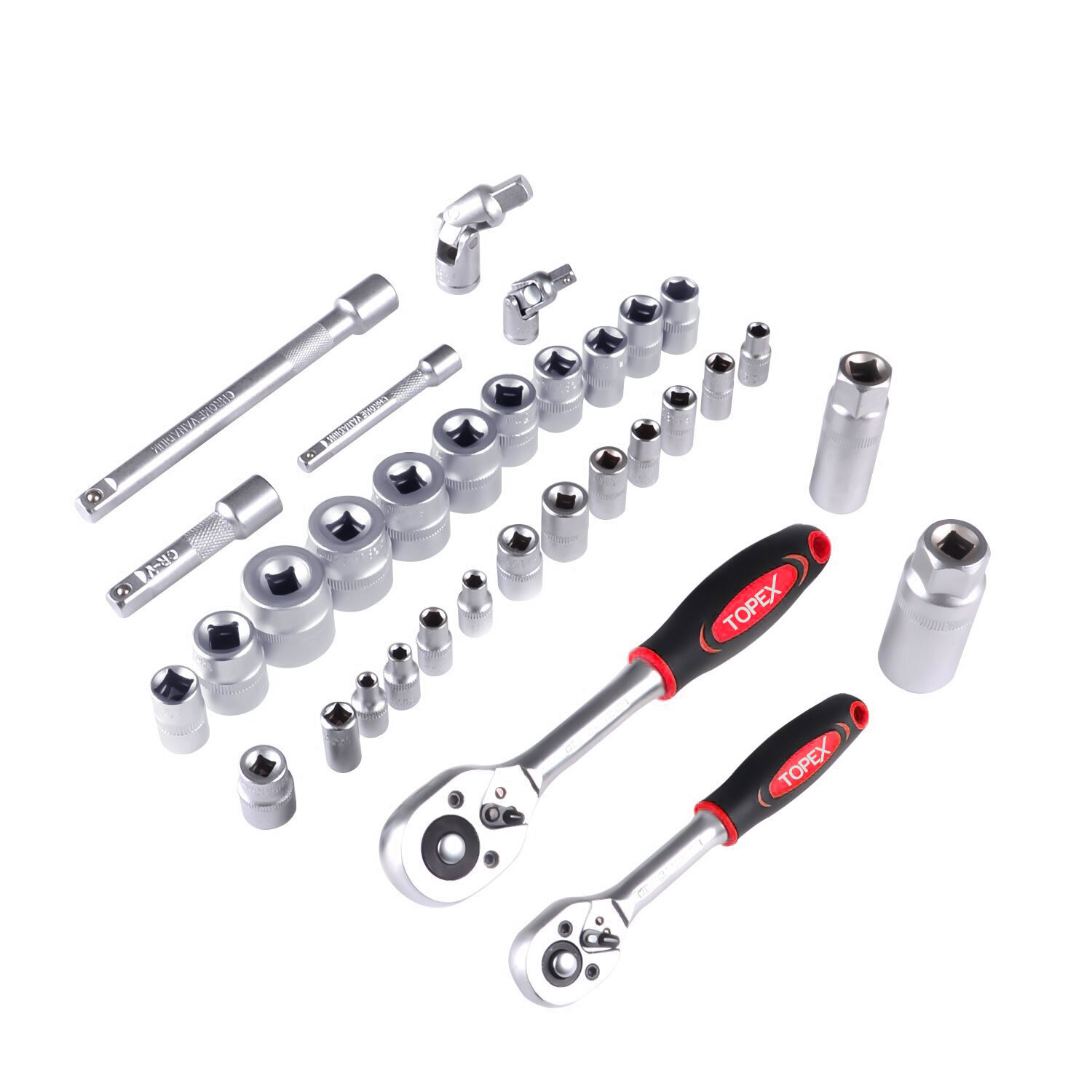 TOPEX 65-Piece Household Hand Tool Set Home Auto Repair Kit Premium Quality