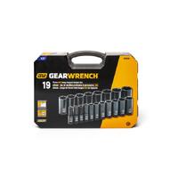 GearWrench 19 Piece 1/2" Dr 6 Pt Deep Impact SAE Socket Set 84934N