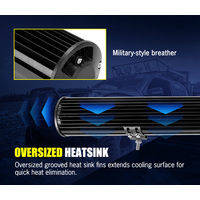 LIGHTFOX 20inch LED Light Bar Tri Row Spot Flood Combo Offroad Work Driving 4WD Truck