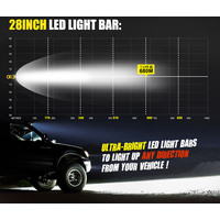 Fieryred 28inch LED Light Bar Spot Flood OffRoad Work Driving Lamp 4WD