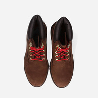 Timberland Women's 6 Inches Premium Waterproof Boot - Dark Brown with Red - US 13