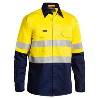 Taped Hi Vis Industrial Cool Vented Shirt Orange/Navy Size S