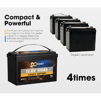 DC MONT 12V 135Ah Lithium Battery LiFePO4 Phosphate Deep Cycle Rechargeable Replace AGM