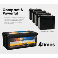 DC MONT 12V 220Ah Lithium Battery LiFePO4 Phosphate Deep Cycle Rechargeable