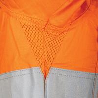 TRu Workwear Ripstop L/S Vented Hi-Vis Cotton Shirt With Reflective Tape DS1169T1-ORA-DM