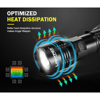 LIGHTFOX LED Tactical Flashlight Torch L2 Chip USB Rechargeable Battery